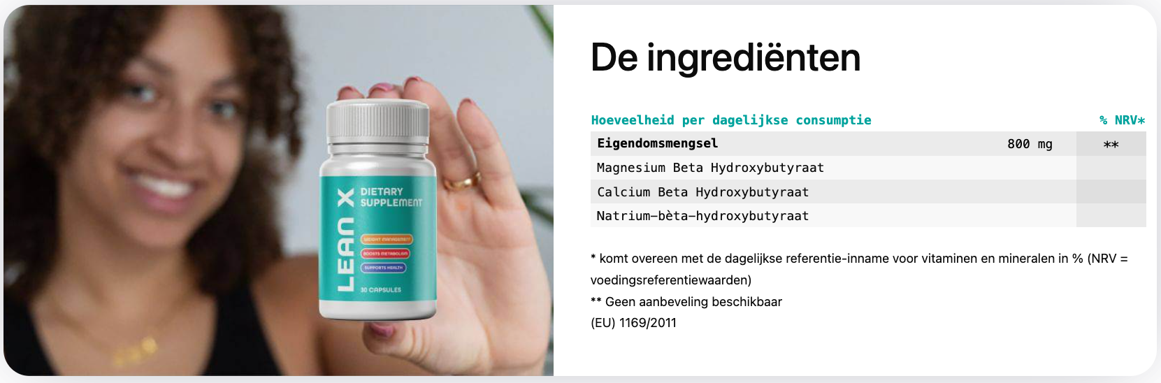 Lean X Ingrediënten